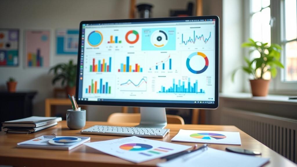 Spazio di lavoro professionale di un designer di infografiche animate