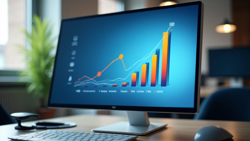 Schermo di computer che mostra un grafico a barre animato con valori che crescono, visualizzazione in tempo reale di un'animazione di dati